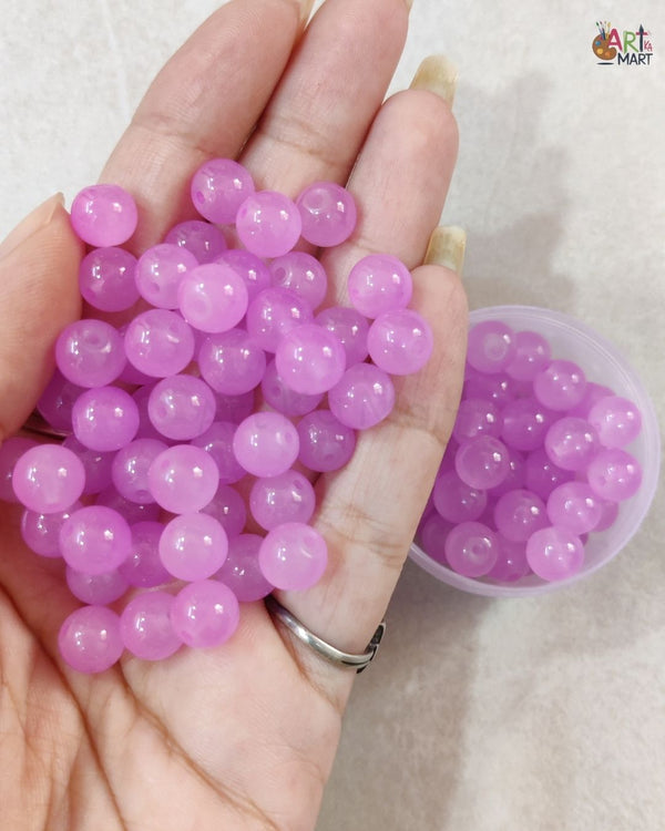 PINK TRANSLUCENT BEADS (50PCS)