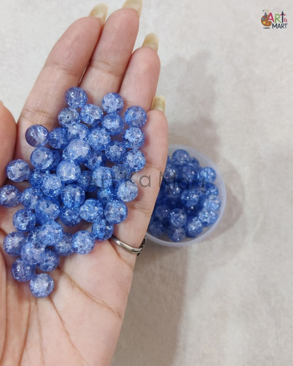 BLUE GLASS BEADS (50 Pcs)