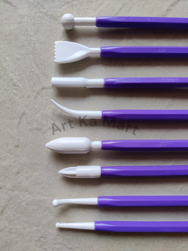 8 PIECE DOUBLE SIDED PLASTIC SCULPTURE TOOL