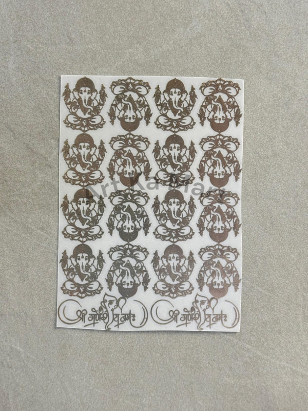 GANESH JI - METAL STICKER SHEET - ART KA MART