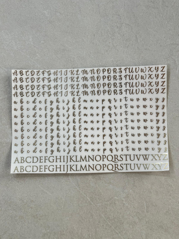 ALPHABET METAL STICKER SHEET - ART KA MART