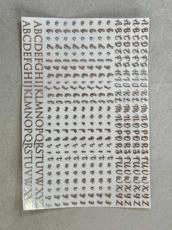ALPHABET METAL STICKER SHEET - ART KA MART