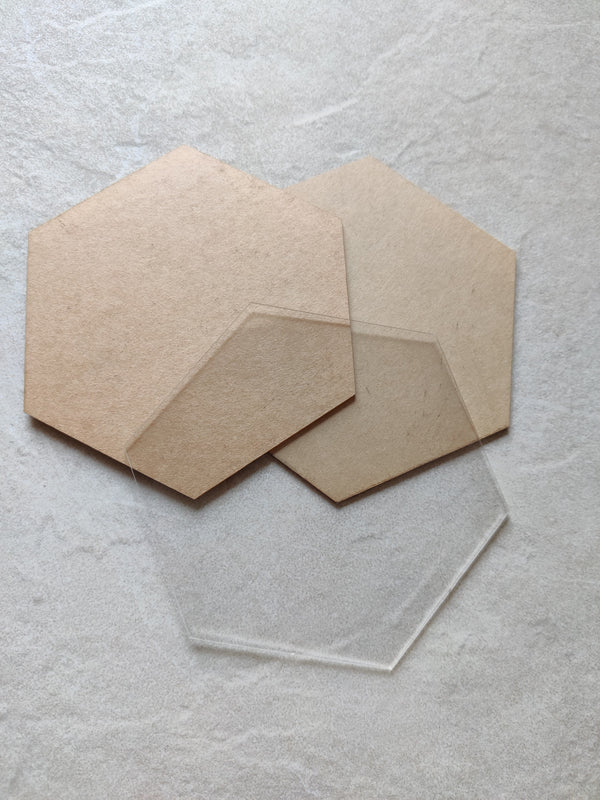Art Ka Mart - Hexagon Transparent Acrylic Coaster - 4 Inch