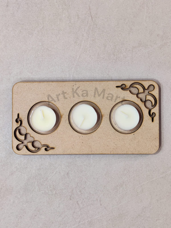 MDF T LIGHT HOLDER - DESIGN NO. 9 - ART KA MART