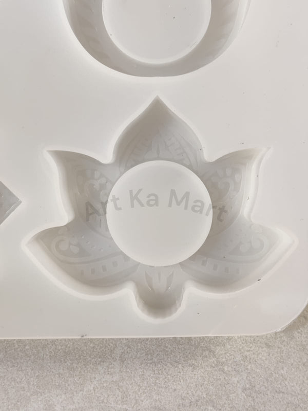 4 IN 1 MANDALA T-LIGHT HOLDER MOULD - ART KA MART