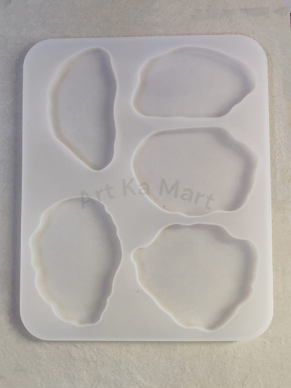 5 PIECE AGATE COASTER MOULD - ART KA MART