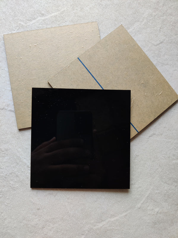 Art Ka Mart - Square Black Acrylic Coaster - 4 Inch