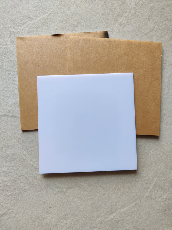 Art Ka Mart - Square White Acrylic Coaster - 4 Inch