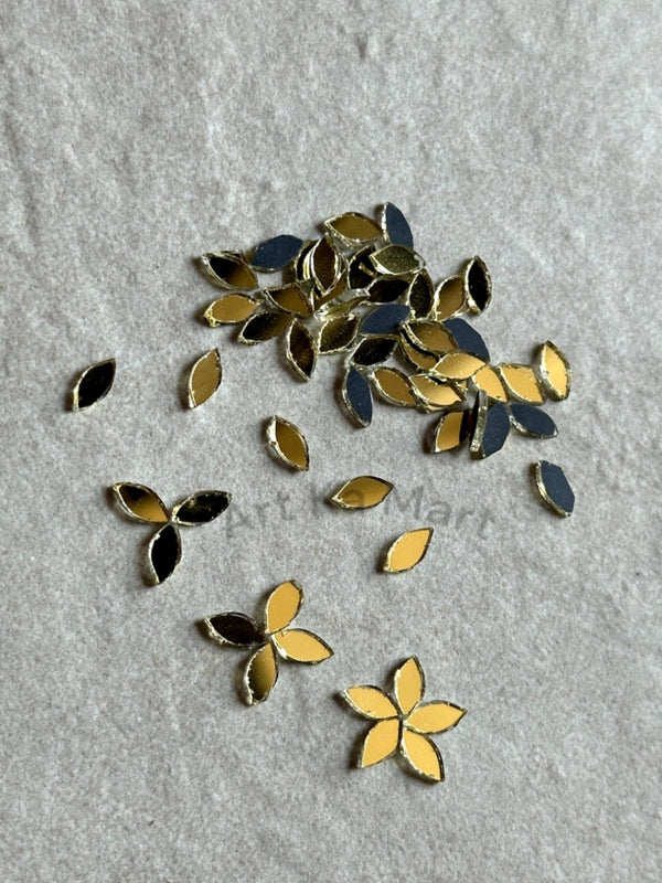 EYE SHAPE GOLDEN GLASS MIRROR