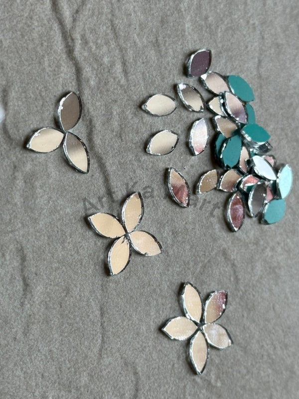 REGULAR EYE SHAPE SILVER CRAFT MIRROR - CIRCLE SILVER GLASS MIRROR - ART KA MART