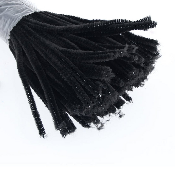 BLACK PIPE CLEANERS SINGLE COLOURS FOR CRAFT AND FLOWERS MAKING
