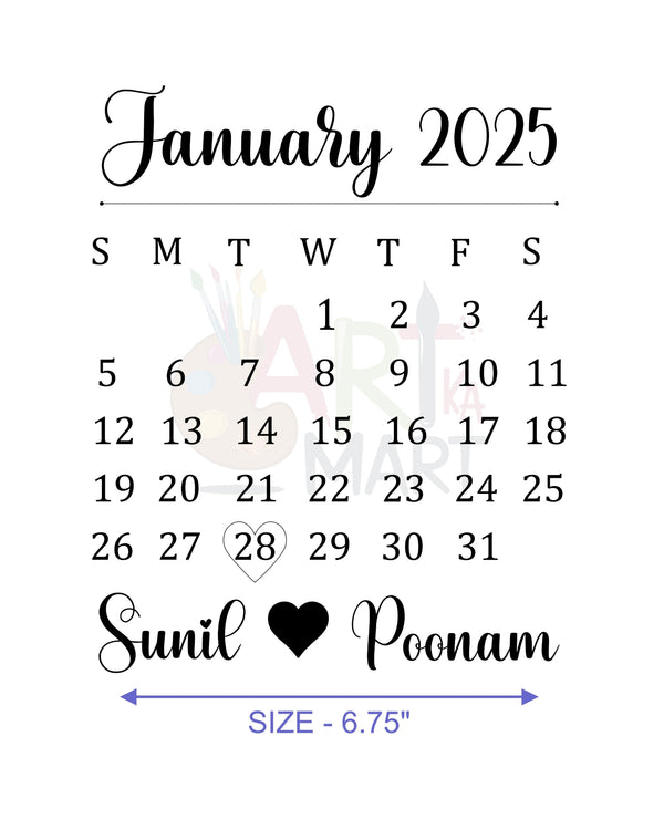 CUSTOM METAL STICKER - CALENDAR