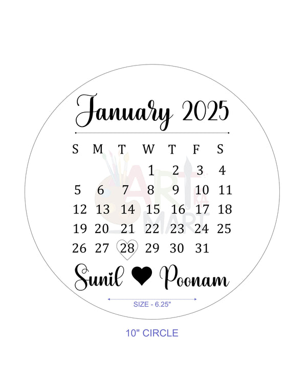 CUSTOM METAL STICKER - CALENDAR