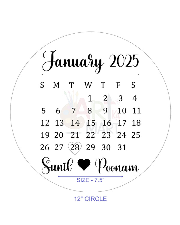 CUSTOM METAL STICKER - CALENDAR