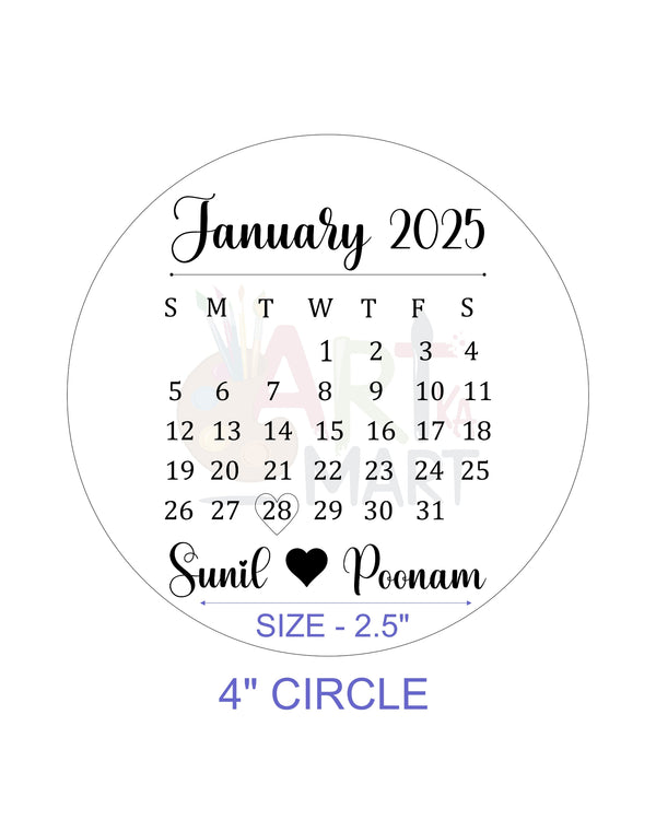 CUSTOM METAL STICKER - CALENDAR