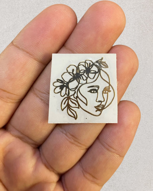 LINE ART METAL STICKER (A)