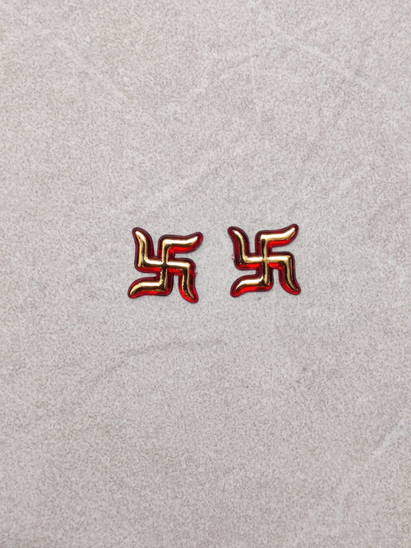 PAIR OF RED SWATIK MADE BY PLASTIC