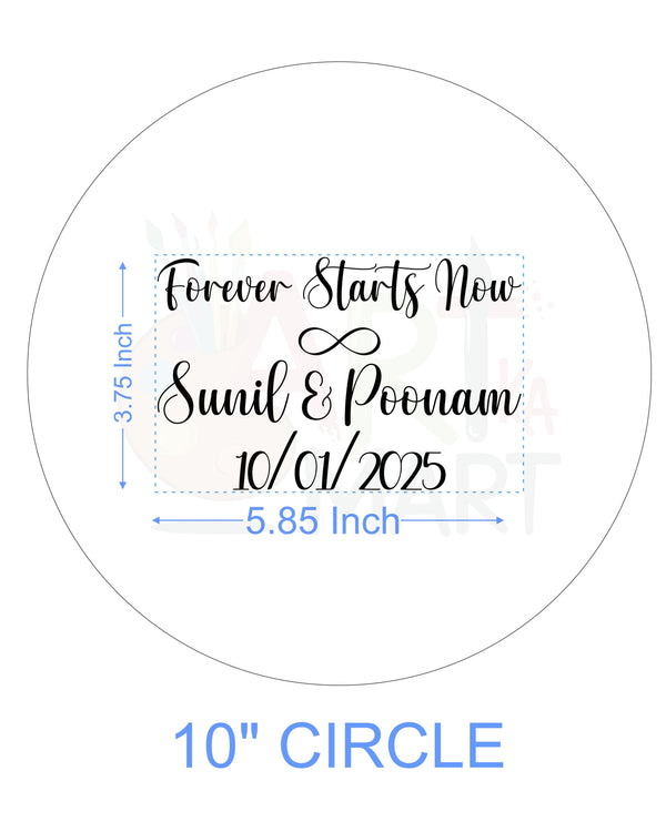 CUSTOM METAL STICKER - COUPLE QUOTES WITH NAME