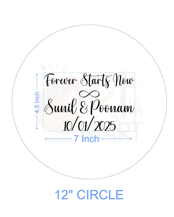 CUSTOM METAL STICKER - COUPLE QUOTES WITH NAME