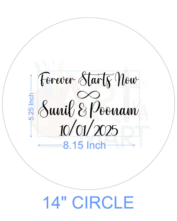 CUSTOM METAL STICKER - COUPLE QUOTES WITH NAME