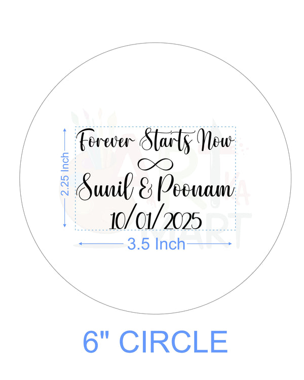 CUSTOM METAL STICKER - COUPLE QUOTES WITH NAME