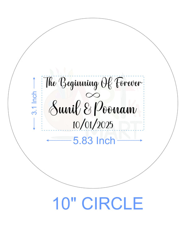 CUSTOM METAL STICKER - COUPLE QUOTES WITH NAME