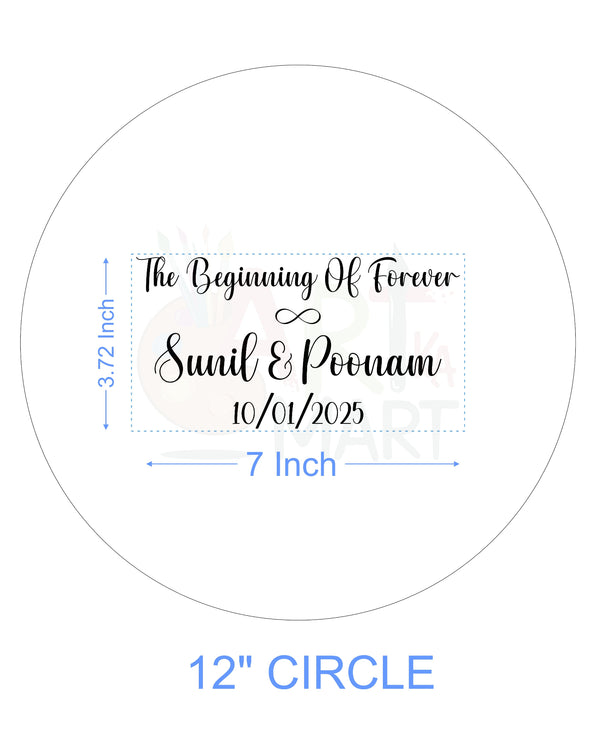 CUSTOM METAL STICKER - COUPLE QUOTES WITH NAME