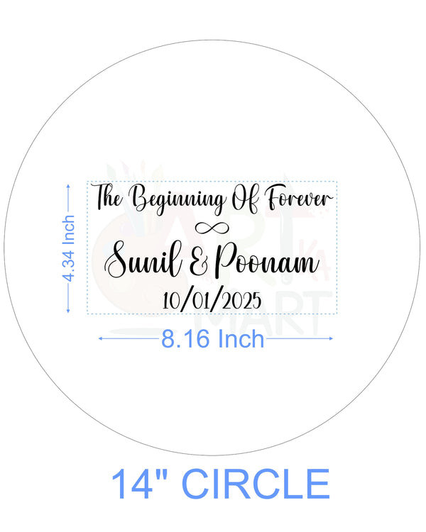 CUSTOM METAL STICKER - COUPLE QUOTES WITH NAME