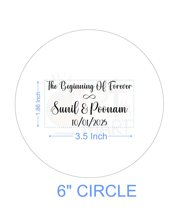 CUSTOM METAL STICKER - COUPLE QUOTES WITH NAME