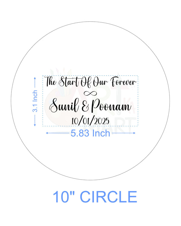 CUSTOM METAL STICKER - COUPLE QUOTES WITH NAME