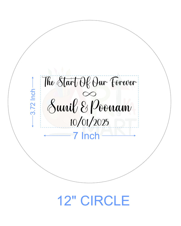 CUSTOM METAL STICKER - COUPLE QUOTES WITH NAME