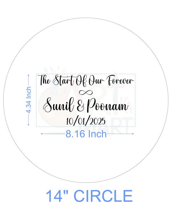 CUSTOM METAL STICKER - COUPLE QUOTES WITH NAME