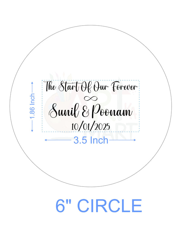 CUSTOM METAL STICKER - COUPLE QUOTES WITH NAME