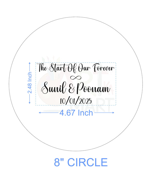 CUSTOM METAL STICKER - COUPLE QUOTES WITH NAME