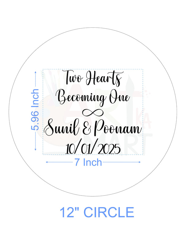 CUSTOM METAL STICKER - COUPLE QUOTES WITH NAME