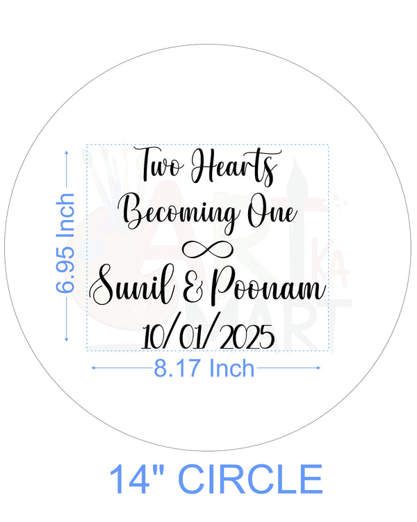 CUSTOM METAL STICKER - COUPLE QUOTES WITH NAME