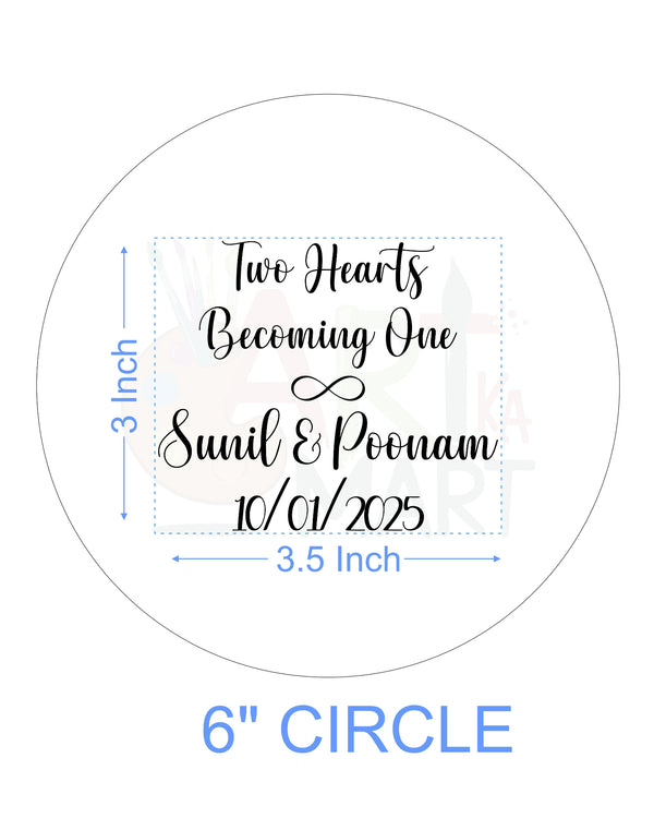 CUSTOM METAL STICKER - COUPLE QUOTES WITH NAME