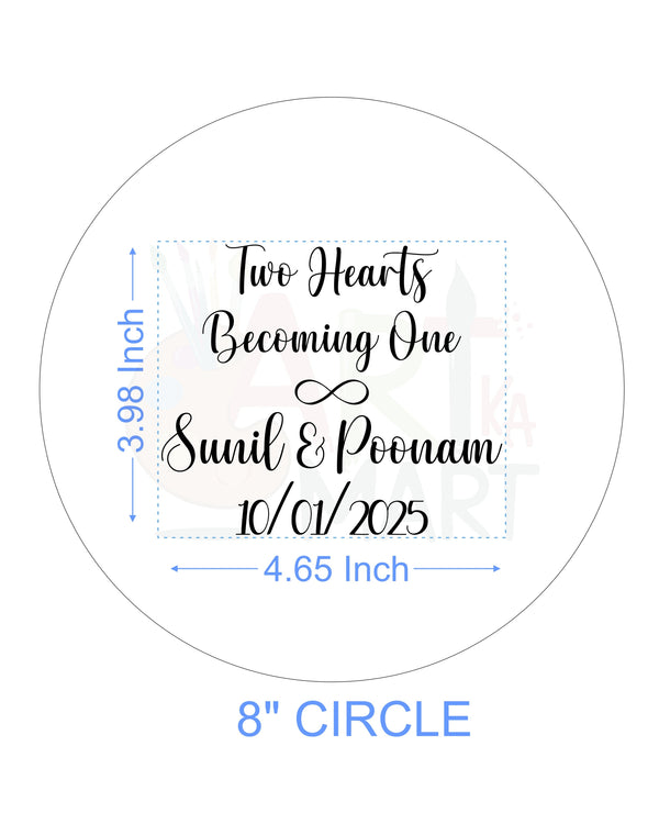 CUSTOM METAL STICKER - COUPLE QUOTES WITH NAME