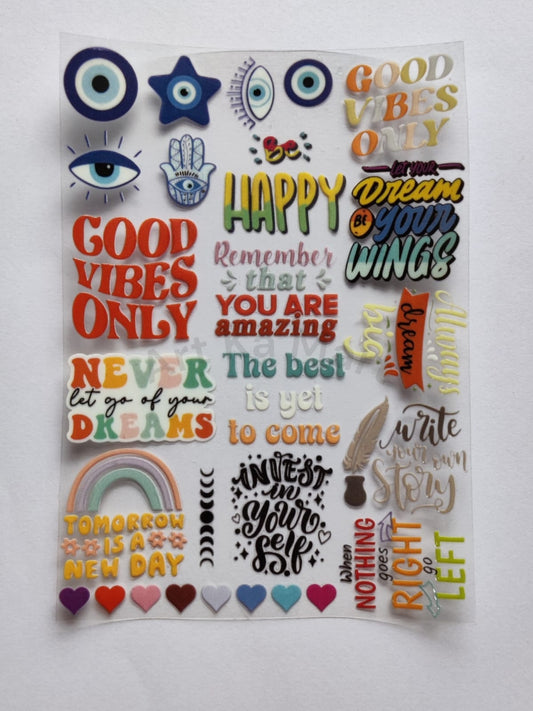 QUOTES - 3D COLOURFUL STICKER (A) - A6