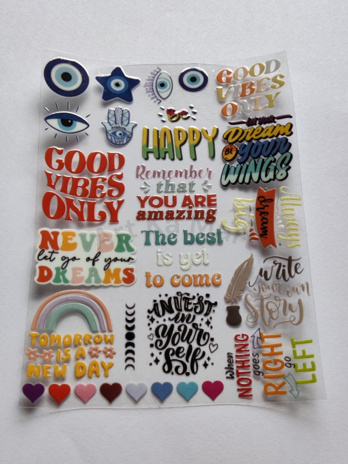 QUOTES - 3D COLOURFUL STICKER (A) - A6