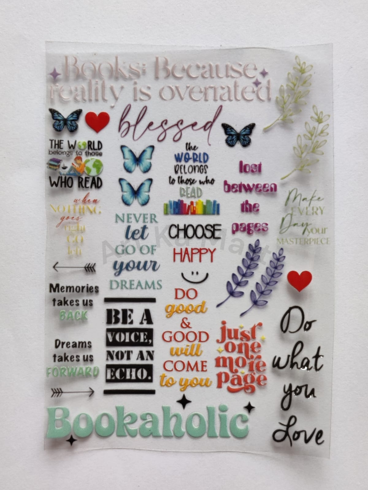 QUOTES - 3D COLOURFUL STICKER (B) - A6