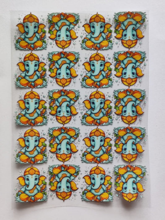 GANESH JI - 3D COLOURFUL STICKER (A) - A6