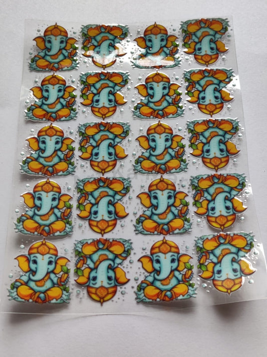 GANESH JI - 3D COLOURFUL STICKER (A) - A6