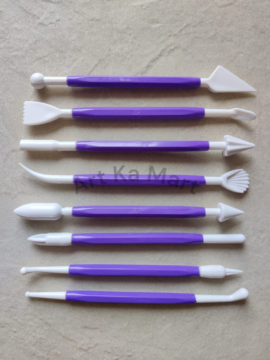 8 PIECE DOUBLE SIDED PLASTIC SCULPTURE TOOL