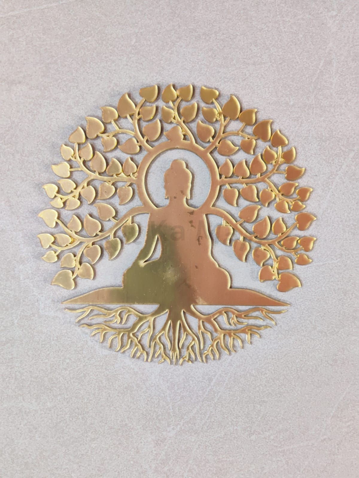 BUDDHA WITH TREE - GOLD ACRYLIC CUTOUT – Art Ka Mart