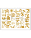 LUGGAGE TAG - METAL STICKER SHEET - ART KA MART