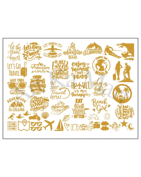 LUGGAGE TAG - METAL STICKER SHEET - ART KA MART