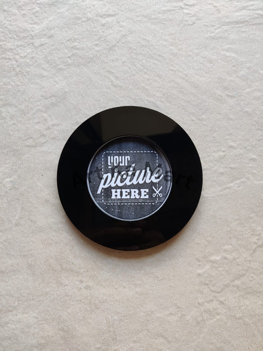 BLACK ACRYLIC ROUND PHOTO CHANGING FRAME