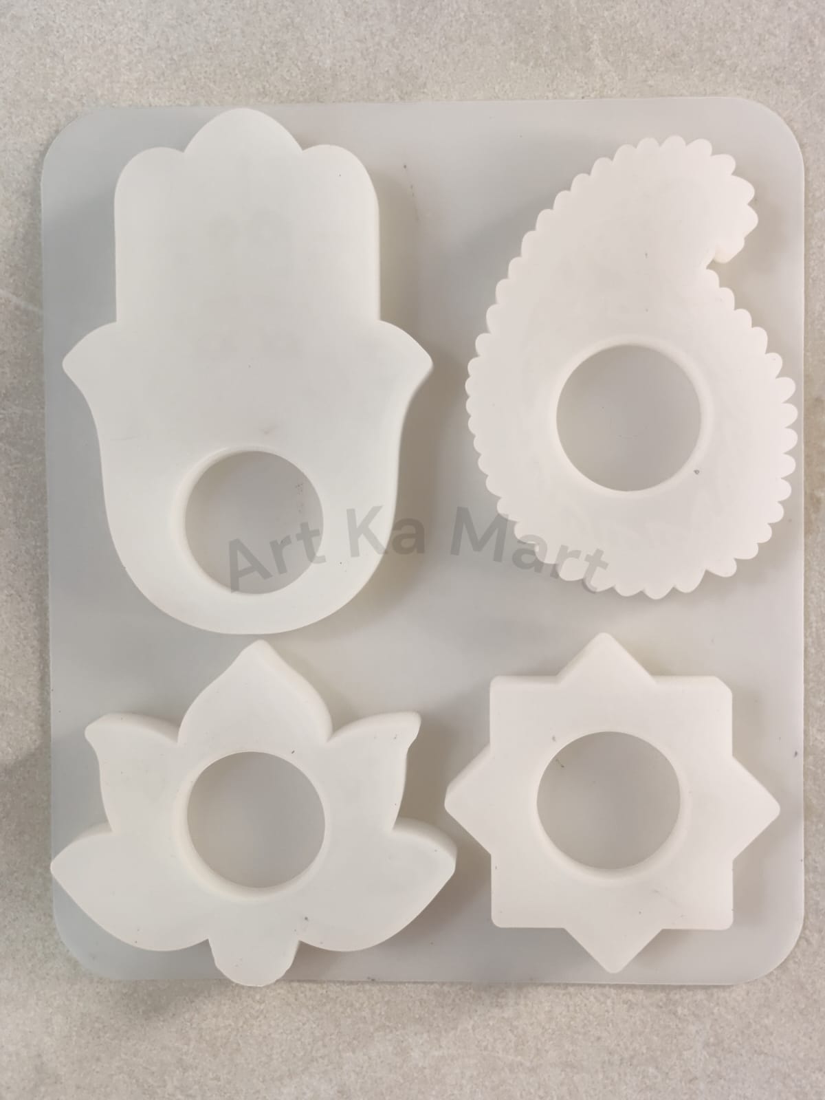 4 IN 1 MANDALA T-LIGHT HOLDER MOULD - ART KA MART