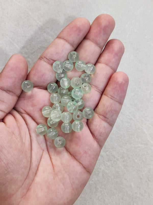 GREEN TRANSLUCENT BEADS (50PCS)